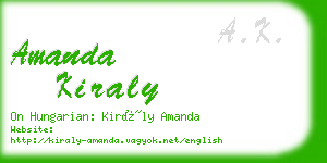 amanda kiraly business card
